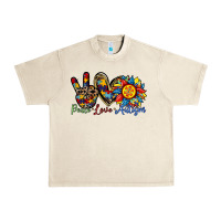 Sandshell peace love autism sunflower Urban Heavy Tee - RacoonDesign