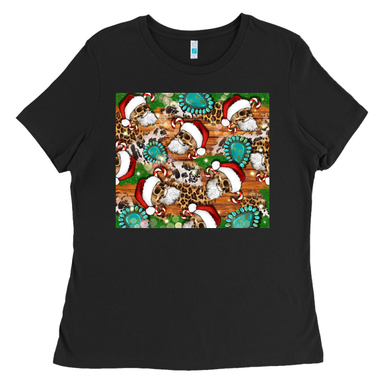 Santa Skeleton Christmas Tumbler Ladies Tee by Artiststas | Teevron