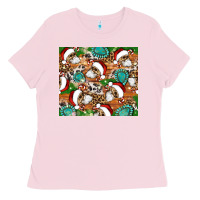 Bubblegum Pink santa skeleton christmas tumbler Ladies Tee - Artiststas