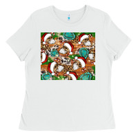 White santa skeleton christmas tumbler Ladies Tee - Artiststas