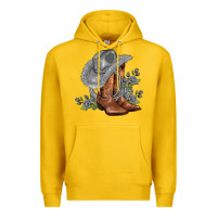 Lemon gray cowgirl and roses Premium Hoodie - AdoDesignShop