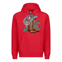 Red gray cowgirl and roses Premium Hoodie - AdoDesignShop
