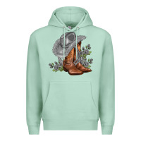 Seafoam gray cowgirl and roses Premium Hoodie - AdoDesignShop