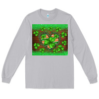 Moon Dust st.patricks heart shamrocks glitter Long Sleeve Tee - BarkalooDesign