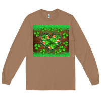 Toasted Coconut st.patricks heart shamrocks glitter Long Sleeve Tee - BarkalooDesign