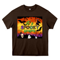Chocolate Brown it's spooky season tumbler Heavy Core Tee - BundleAndBundleShop