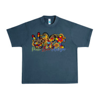 Midnight Navy peace love autism Urban Heavy Tee - RacoonDesign