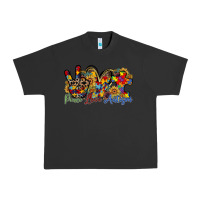 Pigment Black peace love autism Urban Heavy Tee - RacoonDesign