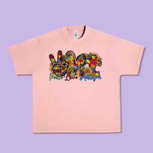 Peace Love Autism Urban Heavy Tee Designed By Racoondesign