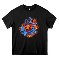 Black halloween pumpkin patch  5 Heavy Core Tee - BundleAndBundleShop