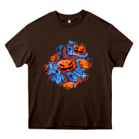 Chocolate Brown halloween pumpkin patch  5 Heavy Core Tee - BundleAndBundleShop