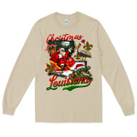 Mushroom louisiana christmas with  afro santa Long Sleeve Tee - BarkalooDesign