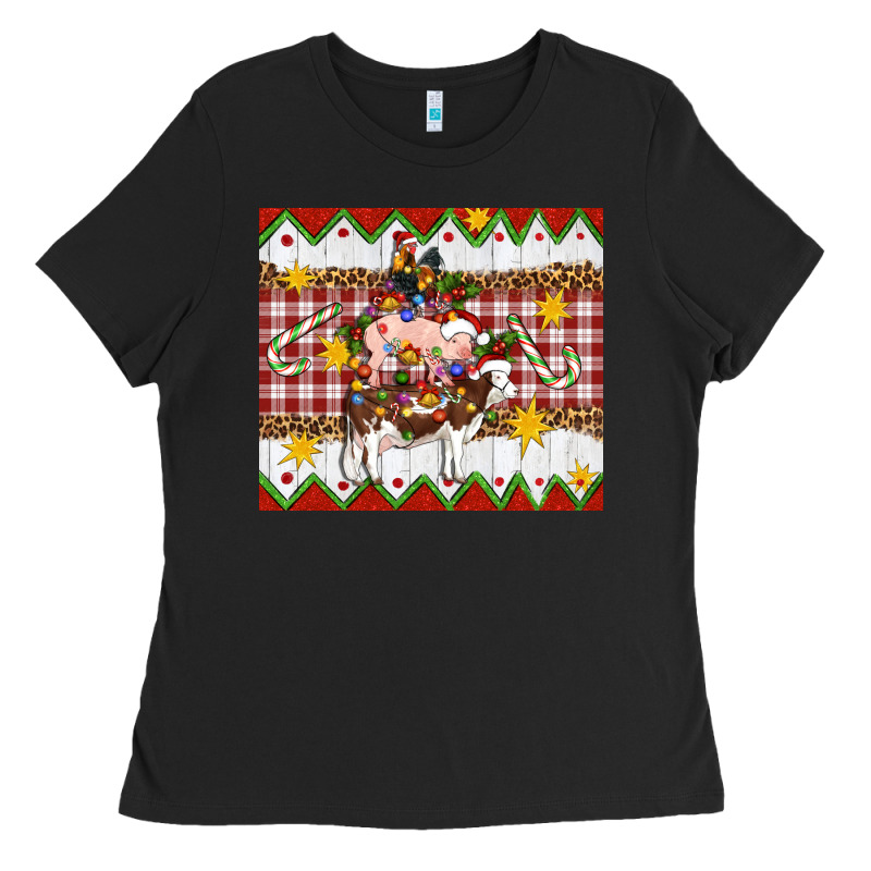 Stacked Christmas Farm Ladies Tee by Artiststas | Teevron