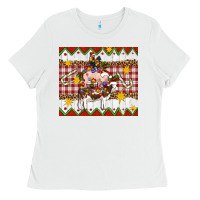White Stacked Christmas Farm Ladies Tee - Artiststas
