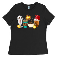 Black Softball coffee cups Ladies Tee - Artiststas