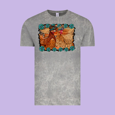 Chicken Western Vintage Tee Designed By Racoondesign