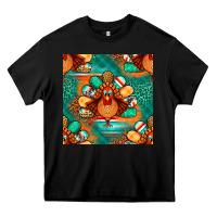 Black thanksgiving  turkey seamless pattern Heavy Core Tee - BundleAndBundleShop