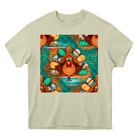 Mossy thanksgiving  turkey seamless pattern Heavy Core Tee - BundleAndBundleShop