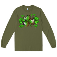Army Green st. patricks day shamrocks Long Sleeve Tee - BarkalooDesign