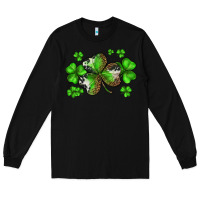 Black st. patricks day shamrocks Long Sleeve Tee - BarkalooDesign