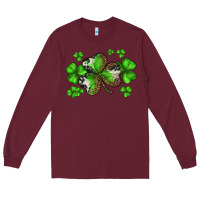 Burgundy st. patricks day shamrocks Long Sleeve Tee - BarkalooDesign