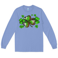 Colony Blue st. patricks day shamrocks Long Sleeve Tee - BarkalooDesign