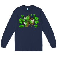 Navy st. patricks day shamrocks Long Sleeve Tee - BarkalooDesign