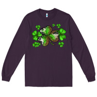 Plum st. patricks day shamrocks Long Sleeve Tee - BarkalooDesign