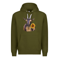 Army Green dark goat Premium Hoodie - RanaPortraitStore