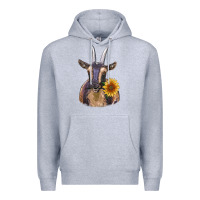 Heather Grey dark goat Premium Hoodie - RanaPortraitStore
