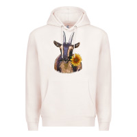 Pale Pink dark goat Premium Hoodie - RanaPortraitStore
