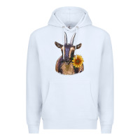 White dark goat Premium Hoodie - RanaPortraitStore