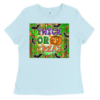 Baby Blue Thick or treat tumbler Ladies Tee - Artiststas