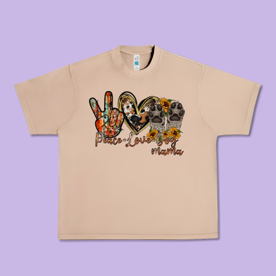 Peace Love Dog Mama Urban Heavy Tee Designed By Racoondesign
