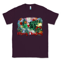 Plum merry christmas santa polar express Classic Tee - FaDigitalArtStudio
