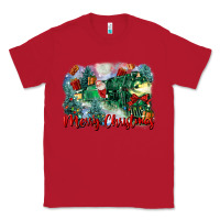 Red merry christmas santa polar express Classic Tee - FaDigitalArtStudio