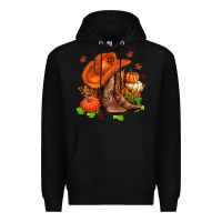 Black fall pumpkins  cowgirl  and roses Premium Hoodie - AdoDesignShop
