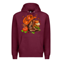 Burgundy fall pumpkins  cowgirl  and roses Premium Hoodie - AdoDesignShop
