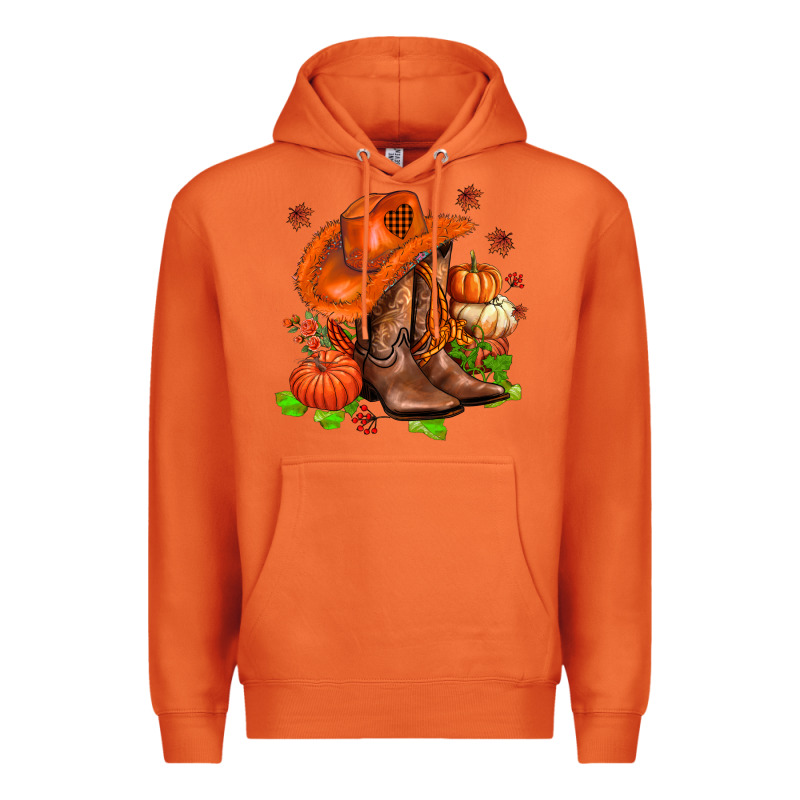 Fall Pumpkins  Cowgirl  And Roses Premium Hoodie by AdoDesignShop | Teevron