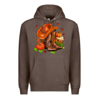 Coffee fall pumpkins  cowgirl  and roses Premium Hoodie - AdoDesignShop