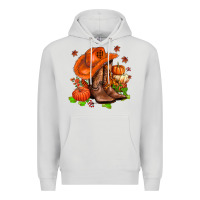 Dove Grey fall pumpkins  cowgirl  and roses Premium Hoodie - AdoDesignShop