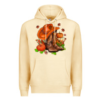 Pina Colada fall pumpkins  cowgirl  and roses Premium Hoodie - AdoDesignShop