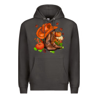 Smoke fall pumpkins  cowgirl  and roses Premium Hoodie - AdoDesignShop