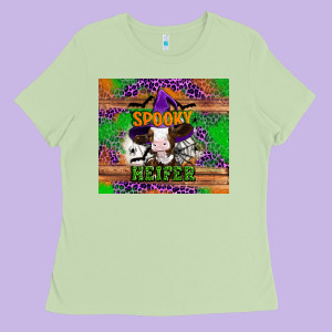Spooky Heifer Ladies Tee Designed By Artiststas
