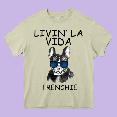 Livin' La Vida Frenchie Heavy Core Tee Designed By Bettercallsaul