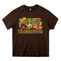 Chocolate Brown happy thanksgiving Heavy Core Tee - FaDigitalArtStudio
