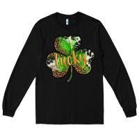 Black st. patricks day lucky shamrock Long Sleeve Tee - BarkalooDesign