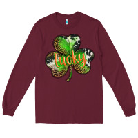 Burgundy st. patricks day lucky shamrock Long Sleeve Tee - BarkalooDesign