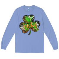Colony Blue st. patricks day lucky shamrock Long Sleeve Tee - BarkalooDesign