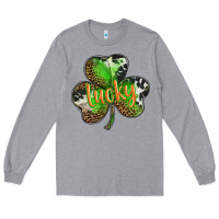 Heather Grey st. patricks day lucky shamrock Long Sleeve Tee - BarkalooDesign